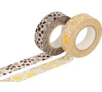 Classiky INNSPIRO Lot de 2 rubans adhésifs masking tape washi motifs assortis B 15 mm x 15 m.