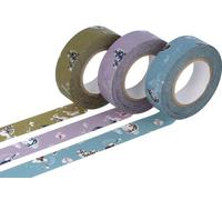 Classiky INNSPIRO Lot de 3 rubans adhésifs masking tape washi girls couleurs assorties 15 mm x 15 m.