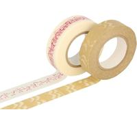 Classiky Lot de 2 rubans adhésifs masking tape washi dimensions et motifs assortis A