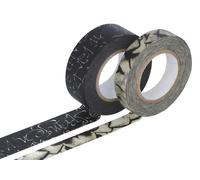 Classiky Lot de 2 rubans adhésifs masking tape washi dimensions et motifs assortis B