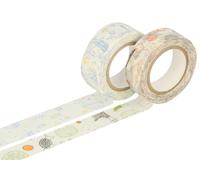 Classiky Lot de 2 rubans adhésifs masking tape washi dimensions et motifs assortis B
