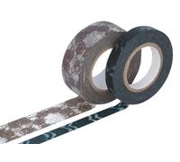 Classiky Lot de 2 rubans adhésifs masking tape washi dimensions et motifs assortis B