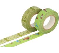 Classiky Lot de 2 rubans adhésifs masking tape washi motifs assortis C 15 mm x 15 m.