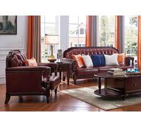 Classique Chesterfield Baroque Rococo Meubles Canapé Garniture de canapé 3+1 en cuir