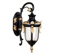 Classique Luxueux Rustique étanche Traditionnel extérieur Applique Murale Couloir Jardin d'hiver Balcon Porche Applique Murale Lanterne en Verre avec raccord de Source de lumière E27