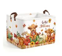 Clastyle Panier Rangement Automne pour Thanksgiving Corbeille Linge Potiron | Boite Rangement Jouets, Panier a Linge Pliable, Cube de Rangement Tissu, Panier Jouet Enfant, Bac a Linge Sale, Impermeable