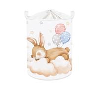 Clastyle Panier Rangement Bébé Animaux Endormis Corbeilles à Linge Sale Garçons Filles pour Vêtements Boite de Rangement Jouets pour Salle de Bain Chambre à Coucher, Lapin, 36x45 cm