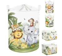Clastyle Panier Rangement Bébé pour Jouets Corbeille a Linge Animaux Forêt | Boite Rangement Couvert, Panier a Linge Pliable, Cube de Rangement Tissu, Panier Jouet Enfant, Bac a Linge Sale, Impermeable