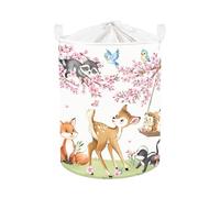 Clastyle Panier Rangement Bébé pour Jouets Corbeille a Linge Animaux Forêt | Boite Rangement Couvert, Panier a Linge Pliable, Cube de Rangement Tissu, Panier Jouet Enfant, Bac a Linge Sale, Impermeable
