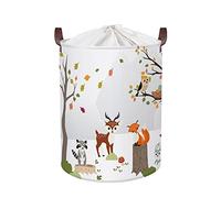Clastyle Panier Rangement Bébé pour Jouets Corbeille a Linge Animaux Forêt | Boite Rangement Couvert, Panier a Linge Pliable, Cube de Rangement Tissu, Panier Jouet Enfant, Bac a Linge Sale, Impermeable