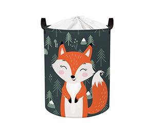Clastyle Panier Rangement Bébé pour Jouets Corbeille a Linge Animaux Forêt | Boite Rangement Couvert, Panier a Linge Pliable, Cube de Rangement Tissu, Panier Jouet Enfant, Bac a Linge Sale, Impermeable