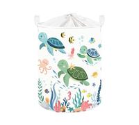 Clastyle Panier Rangement Bébé pour Jouets Corbeille a Linge Animaux Marins | Boite Rangement Couvert, Panier a Linge Pliable, Cube de Rangement Tissu, Panier Jouet Enfant, Bac a Linge Sale, Impermeable