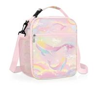 Clastyle Sac Isotherme Repas Enfant Animaux Marins Lunch Bag Isotherme Garçons Filles Petit Sac Lunch Box pour L'école Étudiant Pique-nique,Rose Baleine