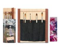 Claude Monet Pincelier Bambou Garni et Set de Mini-Pinceaux + 1 Carte
