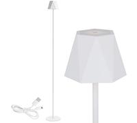 Clauss Lampadaire LED rechargeable par USB sans fil avec variateur d'intensité en métal pour intérieur et extérieur IP54 Blanc 10014