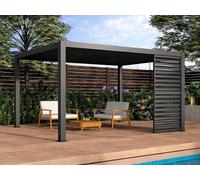 Claustra brise soleil en aluminium pour pergola bioclimatique - L93 cm x H234 - anthracite - COSMA