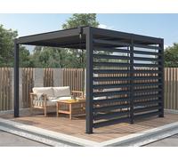 Claustra brise soleil orientable en aluminium pour pergola bioclimatique anthracite - L2,78 x H2,2 m - BOLSENA