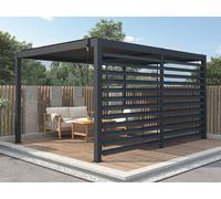 Claustra brise soleil orientable en aluminium pour pergola bioclimatique anthracite - L3,68 x H2,2 m - BOLSENA