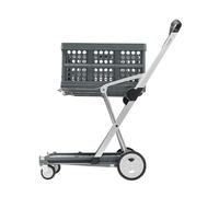 CLAX® édition spéciale (Gris/Gris), Pliable | Chariot de supermarché | Chariot de préparation de Commandes | avec boîte Pliante