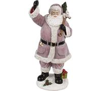 Clayre & Eef Figurine de décoration de Noël Père Noël 43 cm Rose Plastique