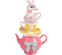Clayre & Eef Figurine de décoration Lapin 16x13x26 cm Blanc Plastique