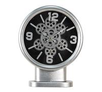 Clayre & Eef Horloge de table 24x8x30 cm couleur argent MDF fer rond