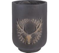Clayre & Eef Pot de fleurs Ø 23x31 cm Gris Matériau céramique Cerf