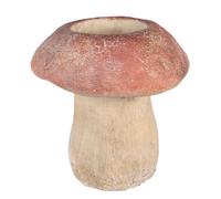 Clayre & Eef Pot de fleurs champignon Ø 21x23 cm brun rouge pierre