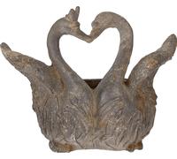 Clayre & Eef Pot de fleurs Cygne 49x27x37 cm Gris Matériau céramique