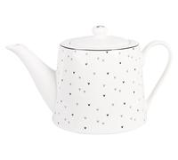 Clayre & Eef Théière 1000 ml Blanc Porcelaine Coeurs