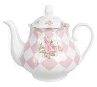 Clayre & Eef théière 1000 ml Porcelaine Rose Blanche Roses