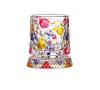 CLBDRESS Verre à Whisky Rotatif de 270 ml avec Support à 360° Rotation, Tasses à Bière Peintes à la Main, Design Tourbillonnant pour Bourbon, Scotch, Spiritueux et Cocktails