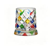 CLBDRESS Verre à Whisky Rotatif de 270 ml avec Support à 360° Rotation, Tasses à Bière Peintes à la Main, Design Tourbillonnant pour Bourbon, Scotch, Spiritueux et Cocktails