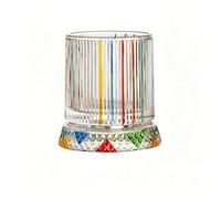 CLBDRESS Verre à Whisky Rotatif de 270 ml avec Support à 360° Rotation, Tasses à Bière Peintes à la Main, Design Tourbillonnant pour Bourbon, Scotch, Spiritueux et Cocktails