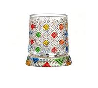 CLBDRESS Verre à Whisky Rotatif de 270 ml avec Support à 360° Rotation, Tasses à Bière Peintes à la Main, Design Tourbillonnant pour Bourbon, Scotch, Spiritueux et Cocktails