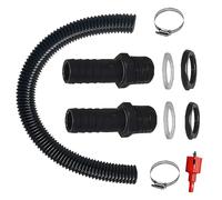 CLDURHGE Kit de raccordement pour Baril de Pluie 2 Douilles pour Baril de Pluie 1,25 Pouce avec Embout de Tuyau 100 cm Tuyau de raccordement 32 mm et ouvre-Trou 2 Colliers de Serrage
