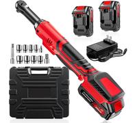 hoc électrique sans fil ouille angulaire - 21 V - 400 tr/min - 80 Nm - Entraînement carré de 9,5 mm - Coffret avec 2 batteries