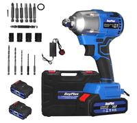 hocs 21V Brushless DAYPLUS 2x Lithium-Ion Batteries 4 Douilles à Chocs 12 mèches 420N.m