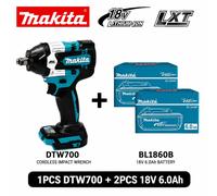hocs électrique Makita DTW700 18V sans balais, outil électrique sans fil, couple élevé 700 Nm, vitesse variable, arrêt automatique pour réparation automobile, batterie LXT, livraison rapide UE