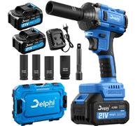 hocs sans balais à batterie 21V 1/2" avec 2 batteries 4.0Ah, jeu de douilles et mallette – Delphi TOOLS PRO