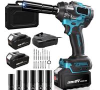 hocs sans fil 1000 Nm hocs 18–24 V - Emmanchement carré de 1,27 cm - Cinq vitesses - Fonctionnement sans fil - Deux batteries avec jeu de douilles et de tournevis - Couleur : bleu