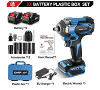 hocs sans fil 18V hocs à moteur sans balais - Couple de 1200 N·m - Moteur 1200W - 6800 tr/min, 7200 impacts par minute - Coffret comprenant 2 batteries