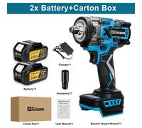 hocs sans fil 900 Nm - Embout 1/2" (1,27 cm) - Moteur sans balais - Compatible avec batterie 18V - Livré avec 2 batteries - Emballage en carton
