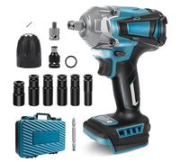 hocs Sans Fil Brushless 700N.m compatible avec Makita 18 V batterie, Boulonneuse Electrique avec 6 Douilles à Chocs, 1/2" Boulonneuse a Choc Electrique pour la Voiture et la Maison (700N)