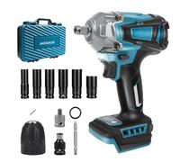 hocs Sans Fil Brushless compatible avec Makita 18V batterie, 700 Nm 1/2" Boulonneuse a Choc Electrique, Visseuse à Chocs avec 6 Douilles, pour Changement Pneus Voiture (sans batteries)