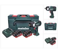 hocs sans fil Metabo SSW 18 LTX 1750 BL, 18 V, 1750 Nm, 3/4", sans balais, avec 2 batteries de 10,0 Ah, un chargeur et une mallette MetaBox