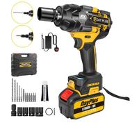 hocs sans fil pour écrous de roue - 21V - 800 Nm - Moteur sans balais - 2800 tr/min - Batterie 6,0 Ah - Chargeur rapide - Coffret comprenant 1 batterie
