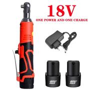 hocs sans fil - Visseuse à cliquet angulaire électrique - 18 V - 9,5 mm - 2 batteries - 0–280/0–225 tr/min - Pour bricoleurs