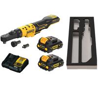 liquet DEWALT 12 V DCF500L2G avec adaptateurs 1/4", 3/8", 1/2", hexagonal
