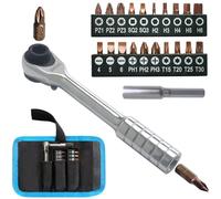 liquet magnétique, tournevis réversible à cliquet 1/4 de pouce, mini-tournevis à cliquet avec Phillips, fente, Torx, hexagone, carré, Pozidriv pour voitures, vélos, maisons, DIY(72 dents)